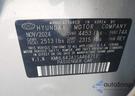 2025 Hyundai Sonata Sel из США, поврежденный, VIN KMHL64JA1SA464711
